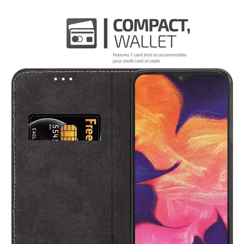 Cadorabo Hülle kompatibel mit Samsung Galaxy A10 / M10 Schutzhülle mit Magnetverschluss, Standfunktion und Kartenfach