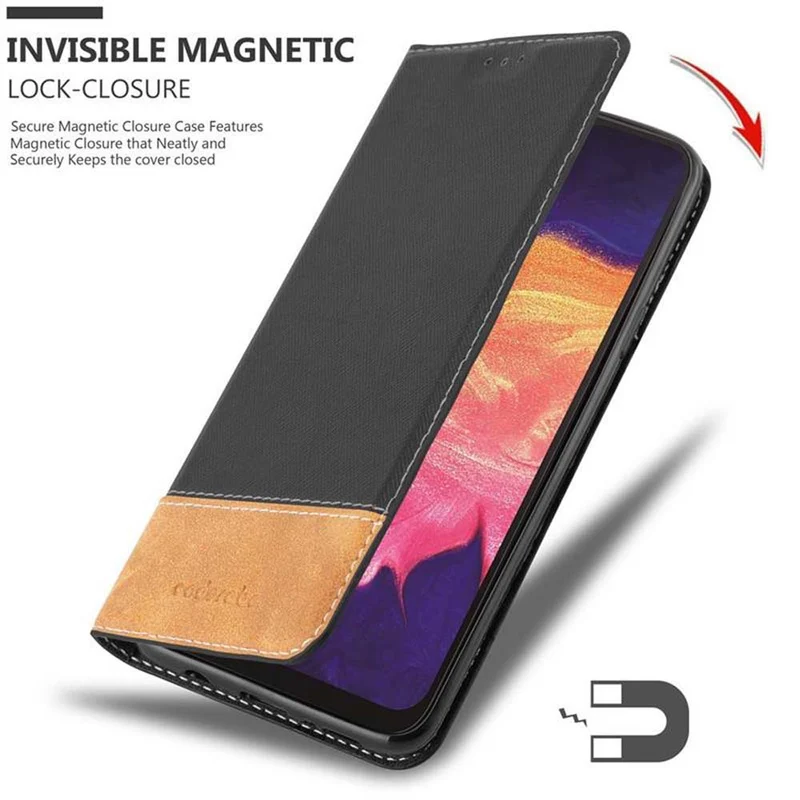 Cadorabo Hülle kompatibel mit Samsung Galaxy A10 / M10 Schutzhülle mit Magnetverschluss, Standfunktion und Kartenfach