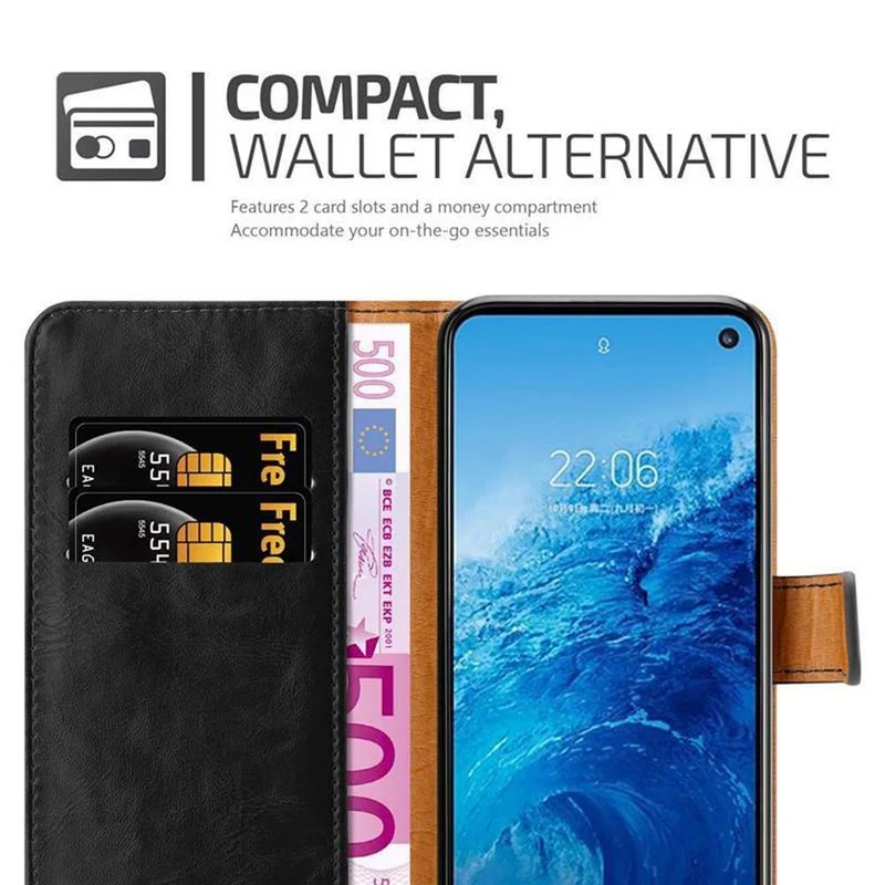 Cadorabo Hülle kompatibel mit Samsung Galaxy S10e Schutzhülle mit Magnetverschluss, Standfunktion und Kartenfach