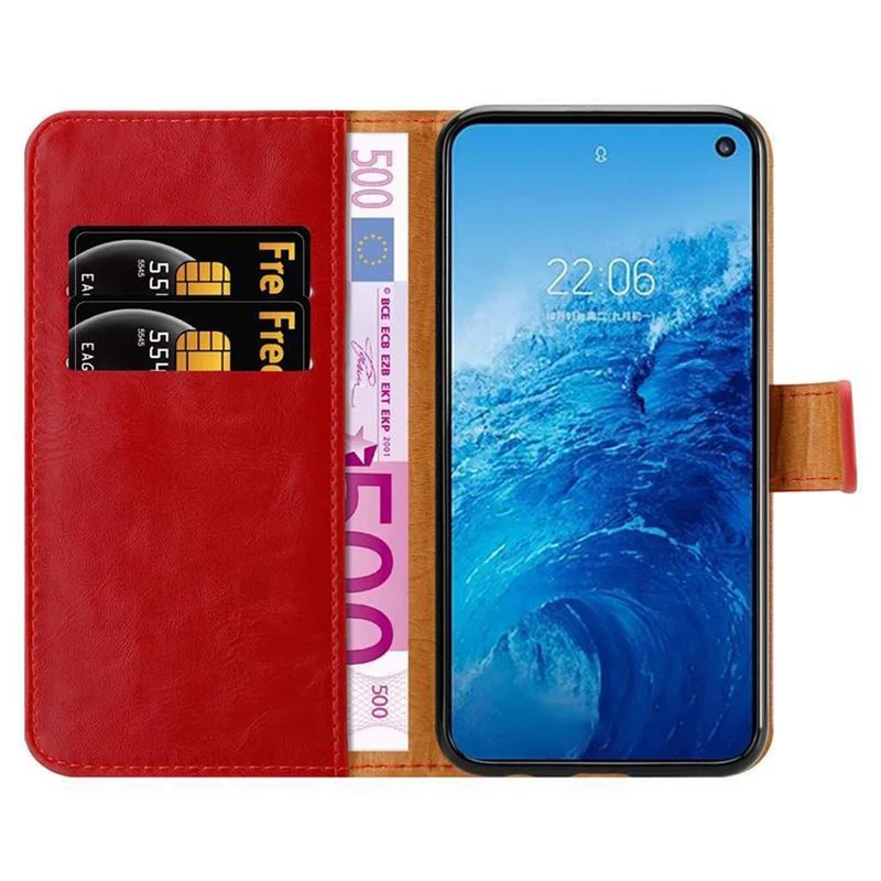Cadorabo Hülle kompatibel mit Samsung Galaxy S10e Schutzhülle mit Magnetverschluss, Standfunktion und Kartenfach