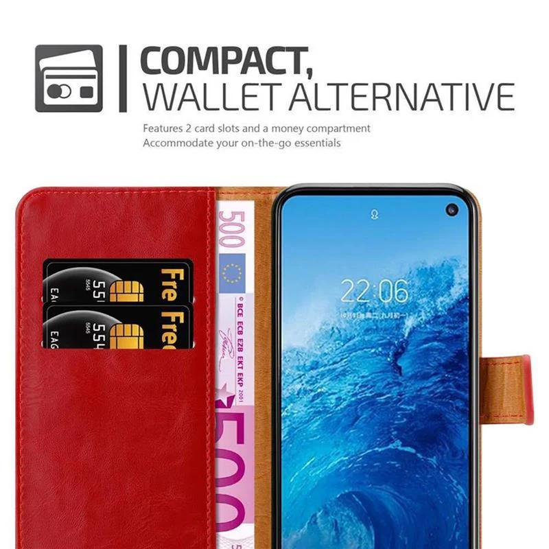 Cadorabo Hülle kompatibel mit Samsung Galaxy S10e Schutzhülle mit Magnetverschluss, Standfunktion und Kartenfach