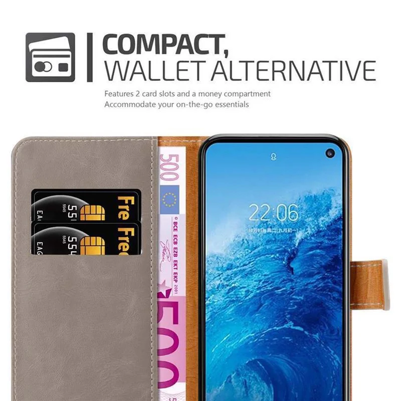 Cadorabo Hülle kompatibel mit Samsung Galaxy S10e Schutzhülle mit Magnetverschluss, Standfunktion und Kartenfach