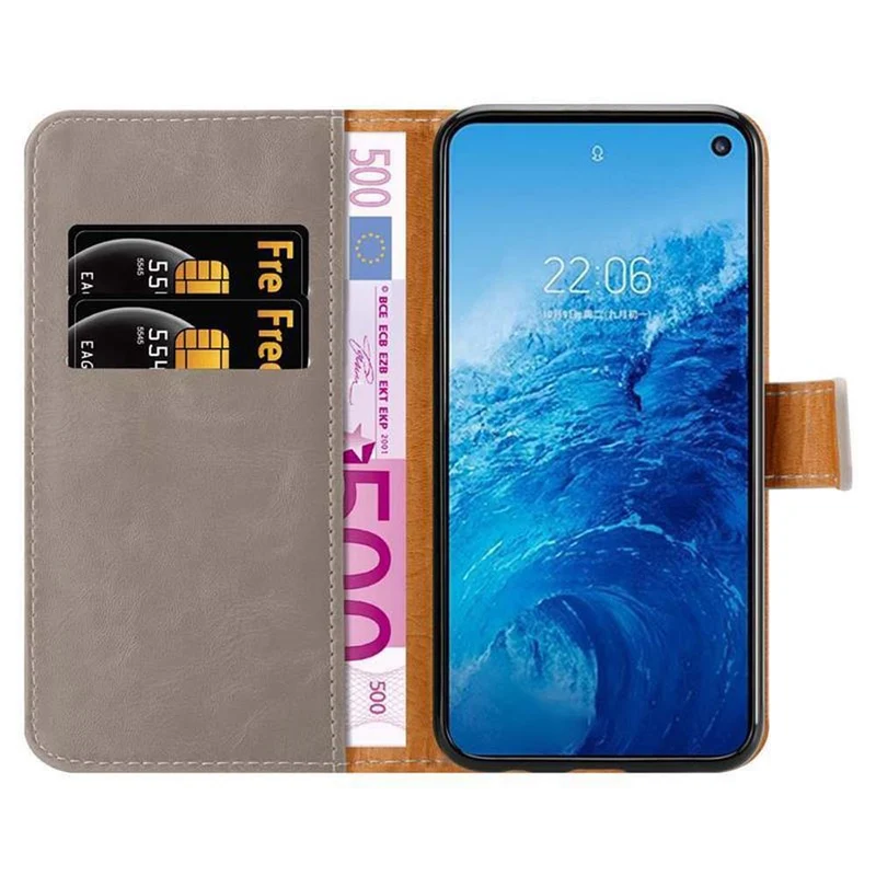 Cadorabo Hülle kompatibel mit Samsung Galaxy S10e Schutzhülle mit Magnetverschluss, Standfunktion und Kartenfach
