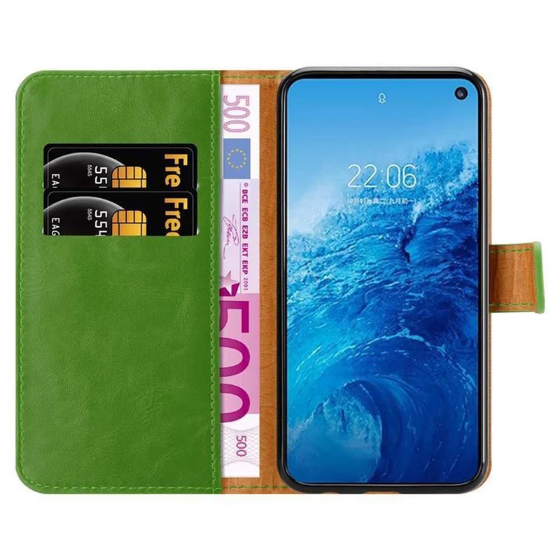 Cadorabo Hülle kompatibel mit Samsung Galaxy S10e Schutzhülle mit Magnetverschluss, Standfunktion und Kartenfach