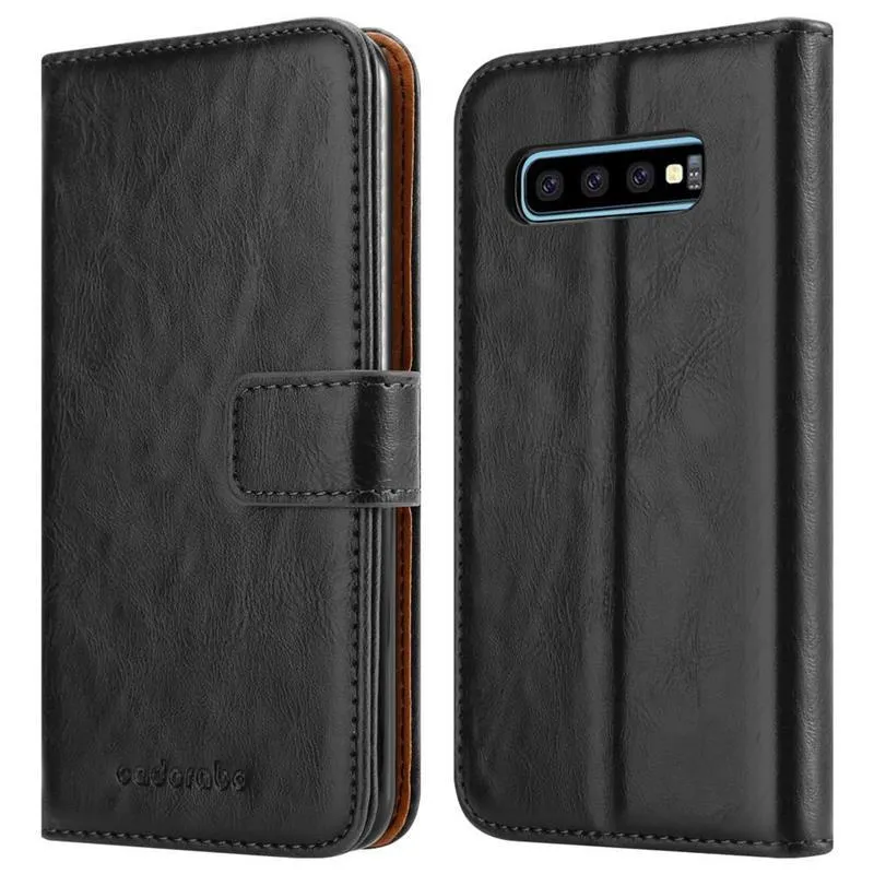 Cadorabo Hülle kompatibel mit Samsung Galaxy S10 PLUS Schutzhülle mit Magnetverschluss, Standfunktion und Kartenfach