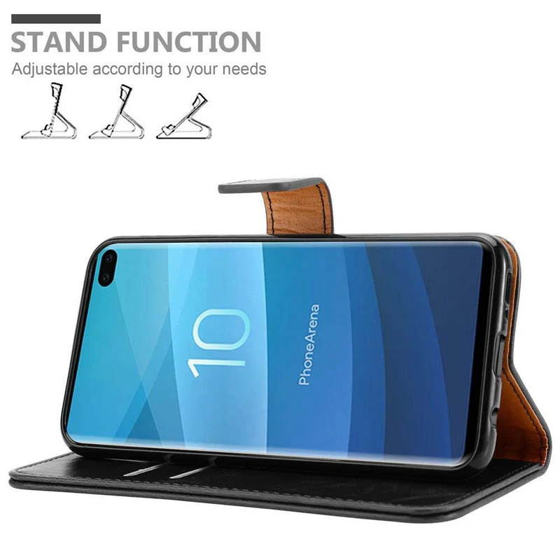 Cadorabo Hülle kompatibel mit Samsung Galaxy S10 PLUS Schutzhülle mit Magnetverschluss, Standfunktion und Kartenfach