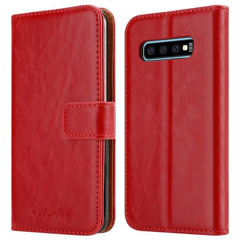 Cadorabo Hülle kompatibel mit Samsung Galaxy S10 PLUS Schutzhülle mit Magnetverschluss, Standfunktion und Kartenfach