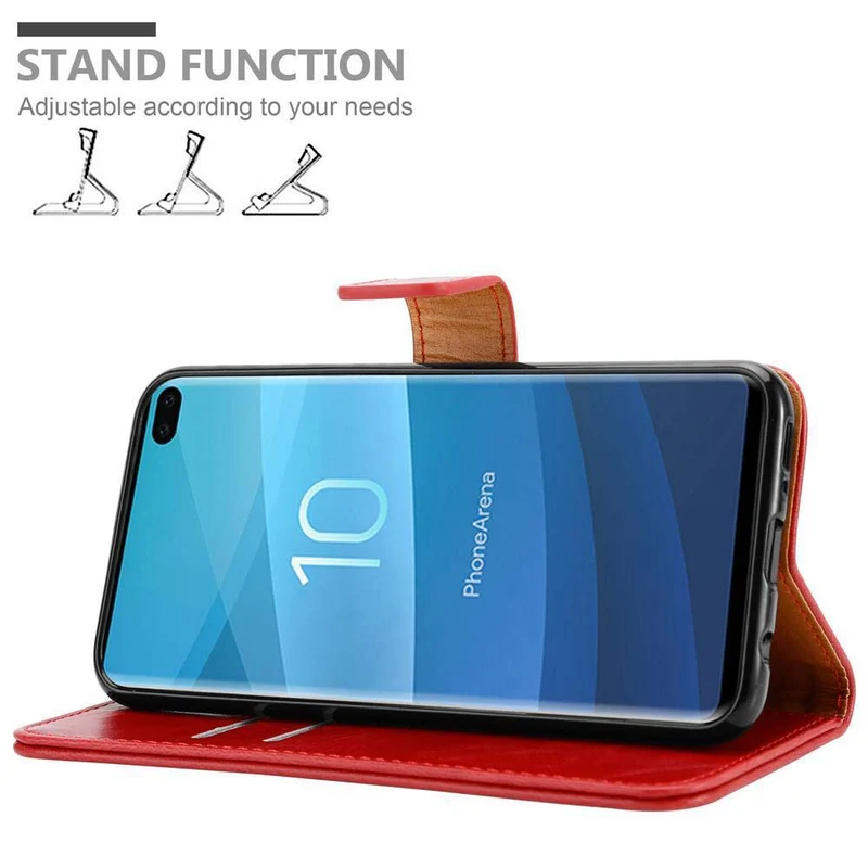 Cadorabo Hülle kompatibel mit Samsung Galaxy S10 PLUS Schutzhülle mit Magnetverschluss, Standfunktion und Kartenfach