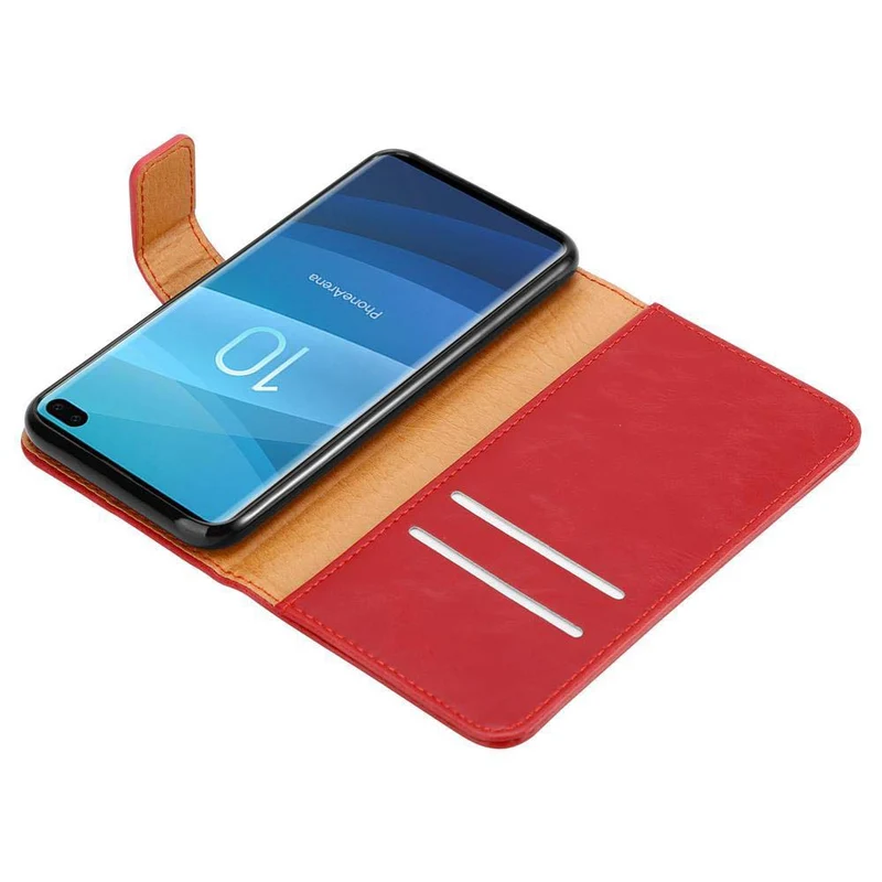 Cadorabo Hülle kompatibel mit Samsung Galaxy S10 PLUS Schutzhülle mit Magnetverschluss, Standfunktion und Kartenfach
