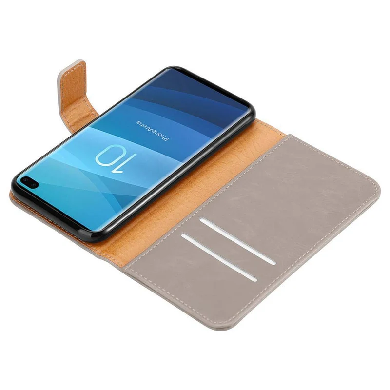 Cadorabo Hülle kompatibel mit Samsung Galaxy S10 PLUS Schutzhülle mit Magnetverschluss, Standfunktion und Kartenfach