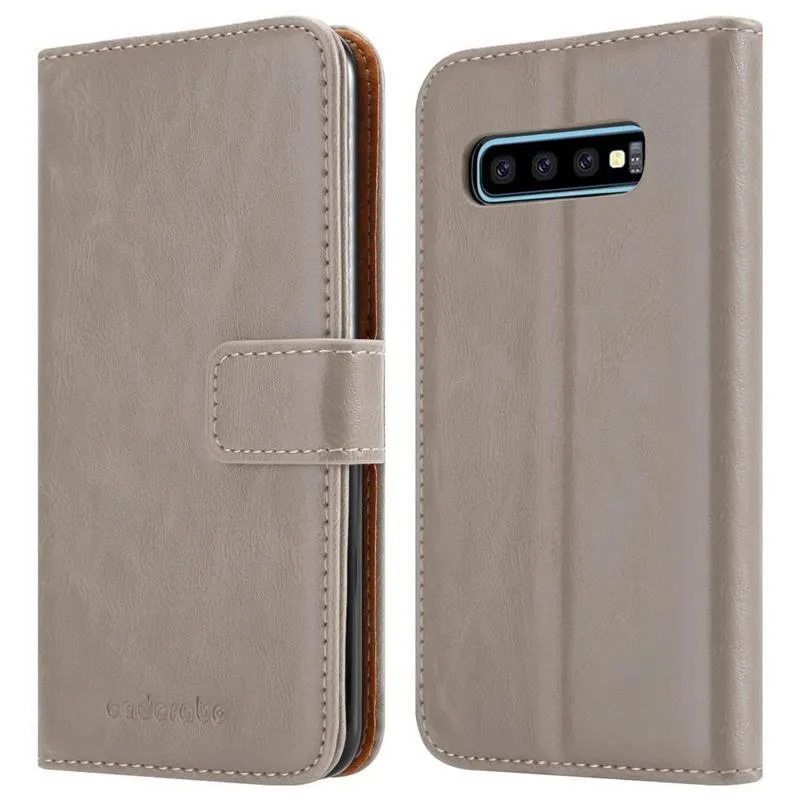 Cadorabo Hülle kompatibel mit Samsung Galaxy S10 PLUS Schutzhülle mit Magnetverschluss, Standfunktion und Kartenfach
