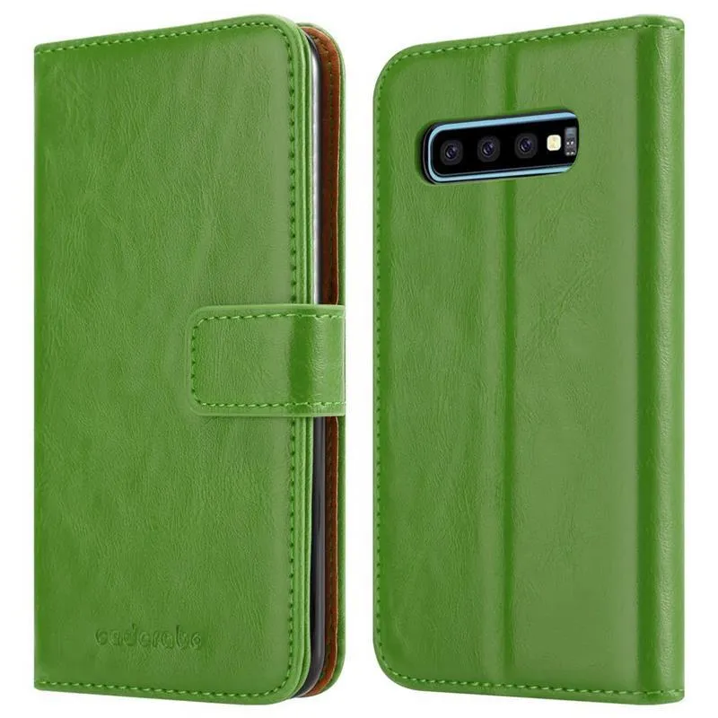 Cadorabo Hülle kompatibel mit Samsung Galaxy S10 PLUS Schutzhülle mit Magnetverschluss, Standfunktion und Kartenfach