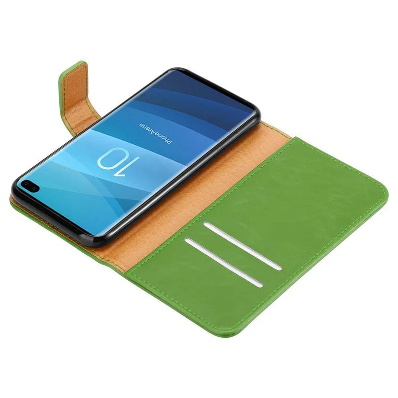 Cadorabo Hülle kompatibel mit Samsung Galaxy S10 PLUS Schutzhülle mit Magnetverschluss, Standfunktion und Kartenfach