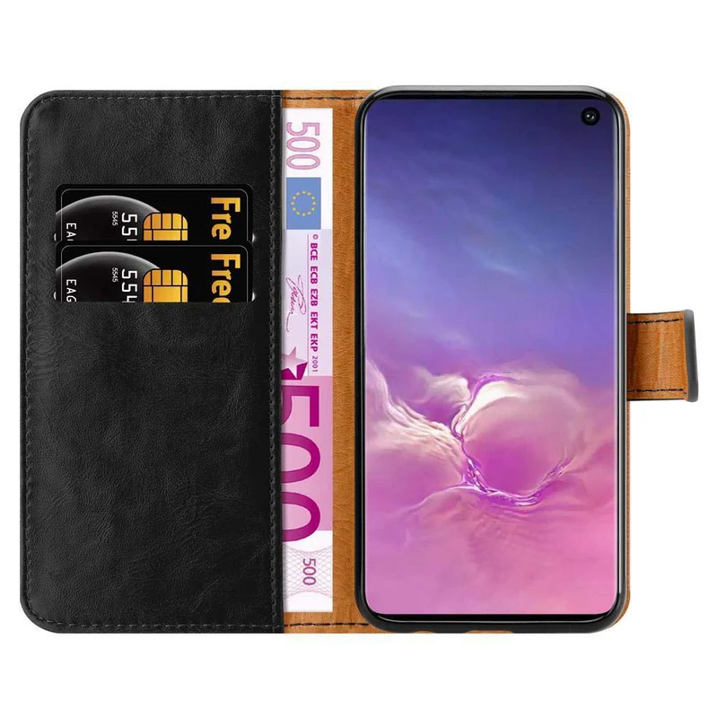 Cadorabo Hülle kompatibel mit Samsung Galaxy S10 4G Schutzhülle mit Magnetverschluss, Standfunktion und Kartenfach