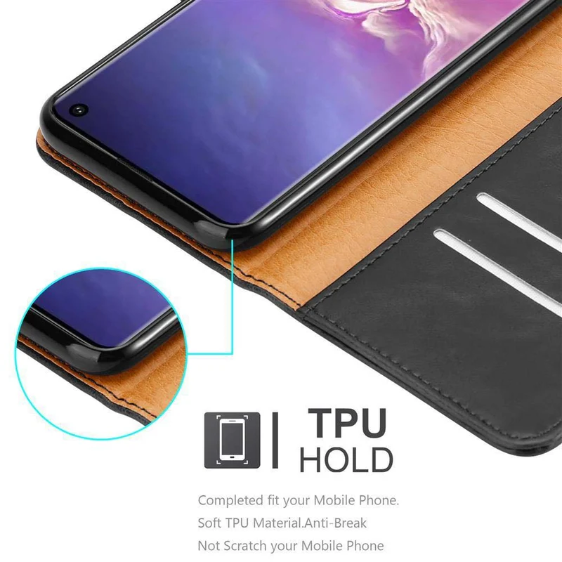 Cadorabo Hülle kompatibel mit Samsung Galaxy S10 4G Schutzhülle mit Magnetverschluss, Standfunktion und Kartenfach