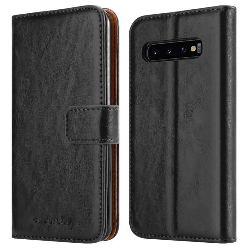 Cadorabo Hülle kompatibel mit Samsung Galaxy S10 4G Schutzhülle mit Magnetverschluss, Standfunktion und Kartenfach