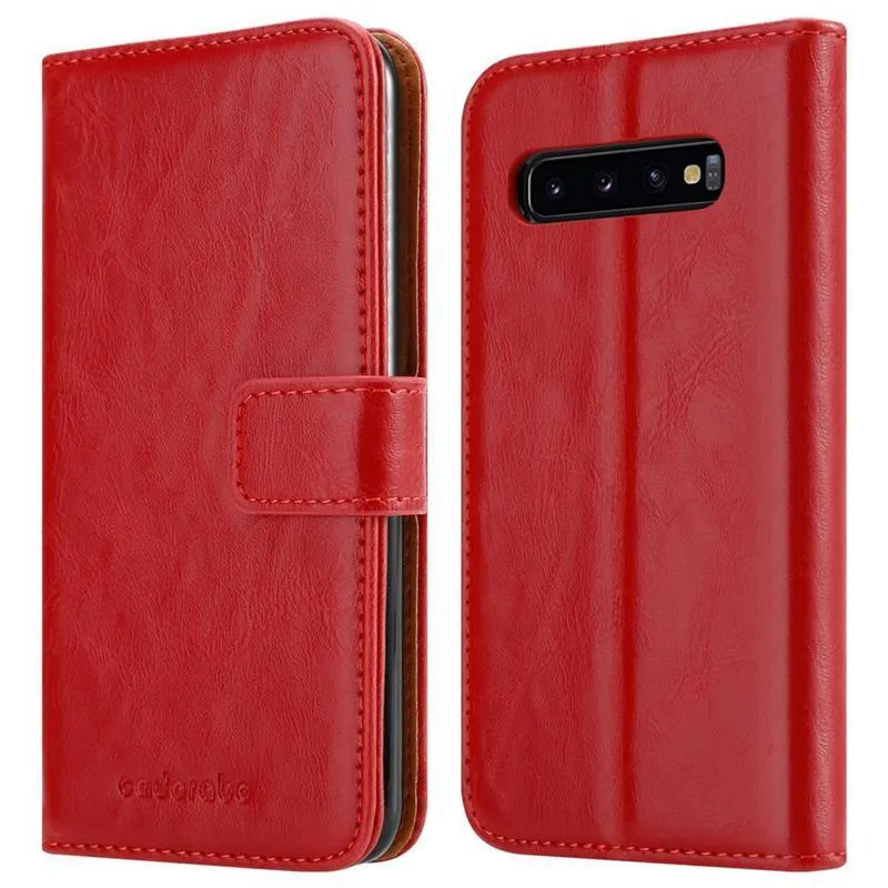 Cadorabo Hülle kompatibel mit Samsung Galaxy S10 4G Schutzhülle mit Magnetverschluss, Standfunktion und Kartenfach