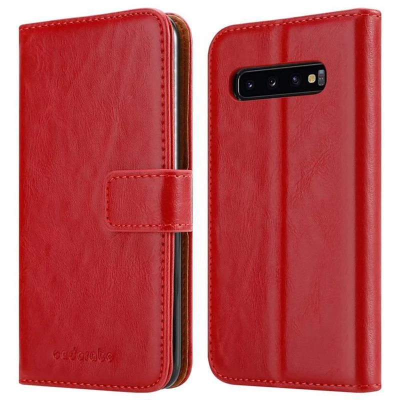 Cadorabo Hülle kompatibel mit Samsung Galaxy S10 4G Schutzhülle mit Magnetverschluss, Standfunktion und Kartenfach
