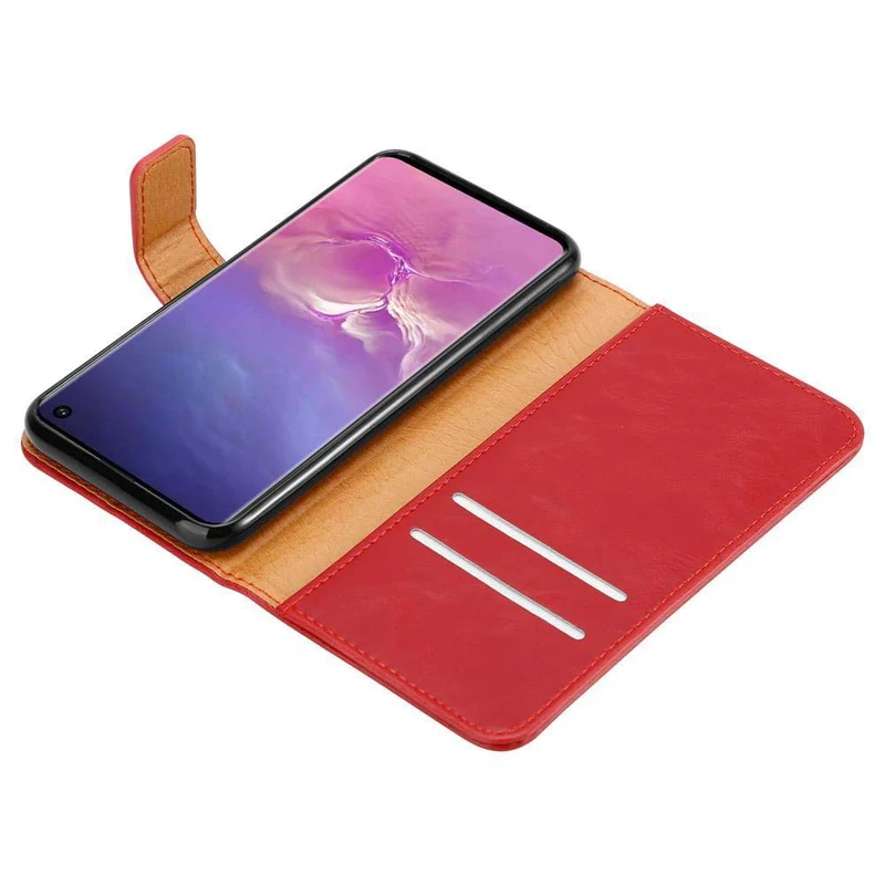 Cadorabo Hülle kompatibel mit Samsung Galaxy S10 4G Schutzhülle mit Magnetverschluss, Standfunktion und Kartenfach