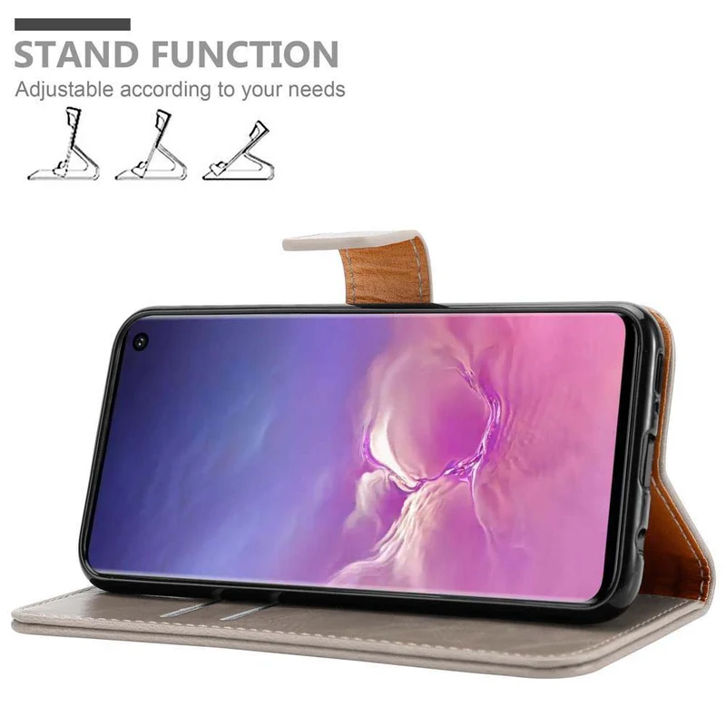 Cadorabo Hülle kompatibel mit Samsung Galaxy S10 4G Schutzhülle mit Magnetverschluss, Standfunktion und Kartenfach