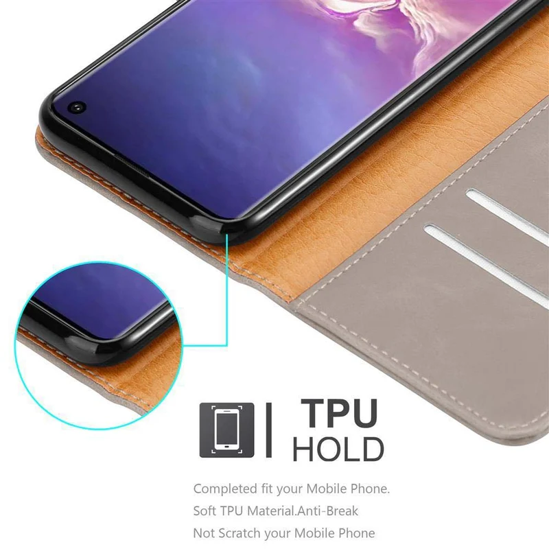 Cadorabo Hülle kompatibel mit Samsung Galaxy S10 4G Schutzhülle mit Magnetverschluss, Standfunktion und Kartenfach