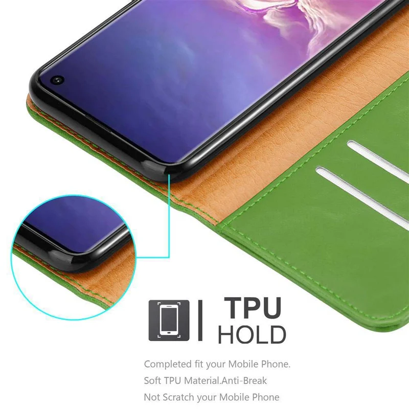 Cadorabo Hülle kompatibel mit Samsung Galaxy S10 4G Schutzhülle mit Magnetverschluss, Standfunktion und Kartenfach