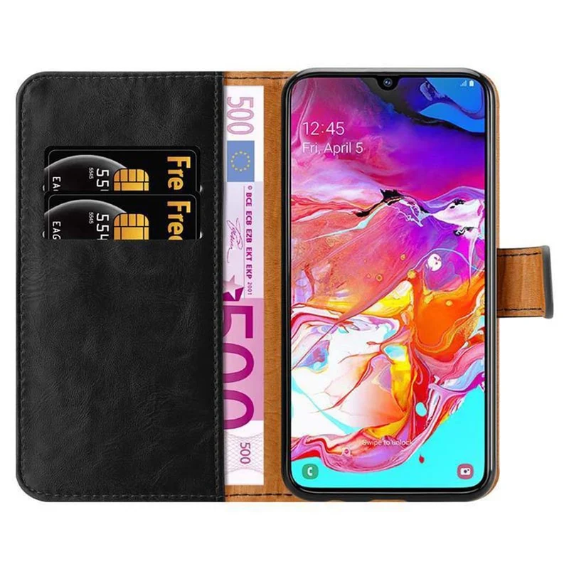 Cadorabo Hülle kompatibel mit Samsung Galaxy A70 / A70s Schutzhülle mit Magnetverschluss, Standfunktion und Kartenfach