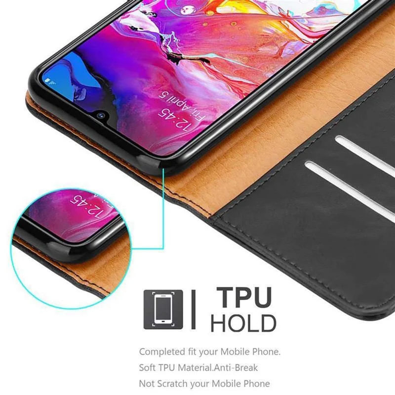Cadorabo Hülle kompatibel mit Samsung Galaxy A70 / A70s Schutzhülle mit Magnetverschluss, Standfunktion und Kartenfach
