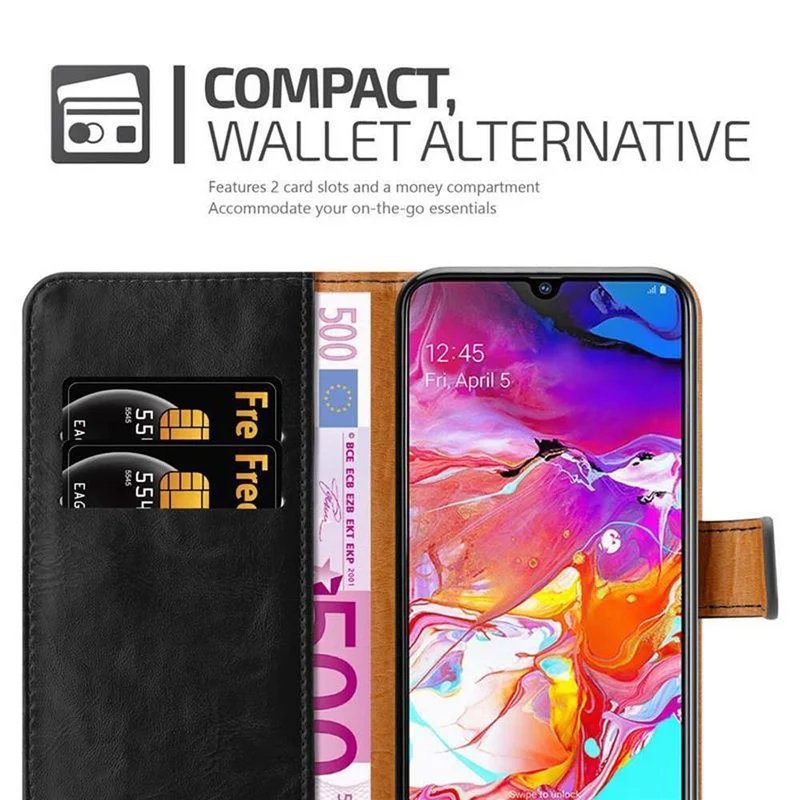 Cadorabo Hülle kompatibel mit Samsung Galaxy A70 / A70s Schutzhülle mit Magnetverschluss, Standfunktion und Kartenfach