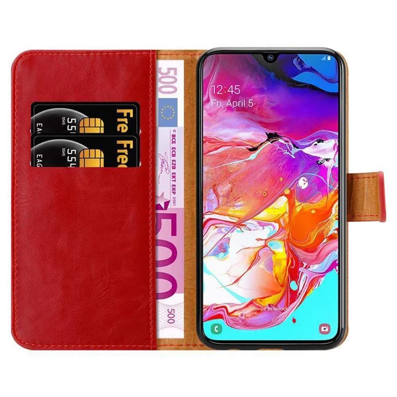 Cadorabo Hülle kompatibel mit Samsung Galaxy A70 / A70s Schutzhülle mit Magnetverschluss, Standfunktion und Kartenfach