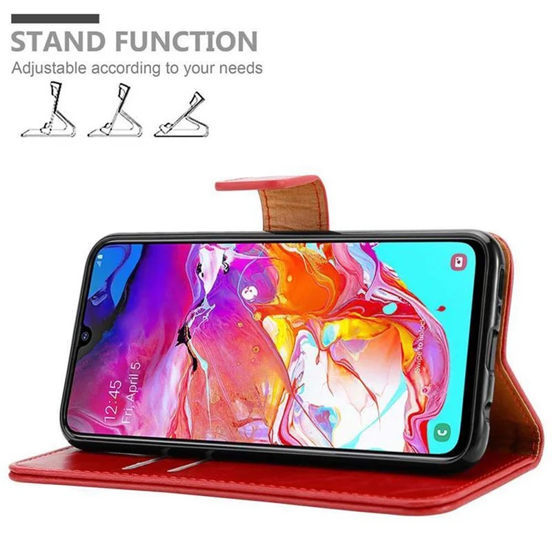 Cadorabo Hülle kompatibel mit Samsung Galaxy A70 / A70s Schutzhülle mit Magnetverschluss, Standfunktion und Kartenfach