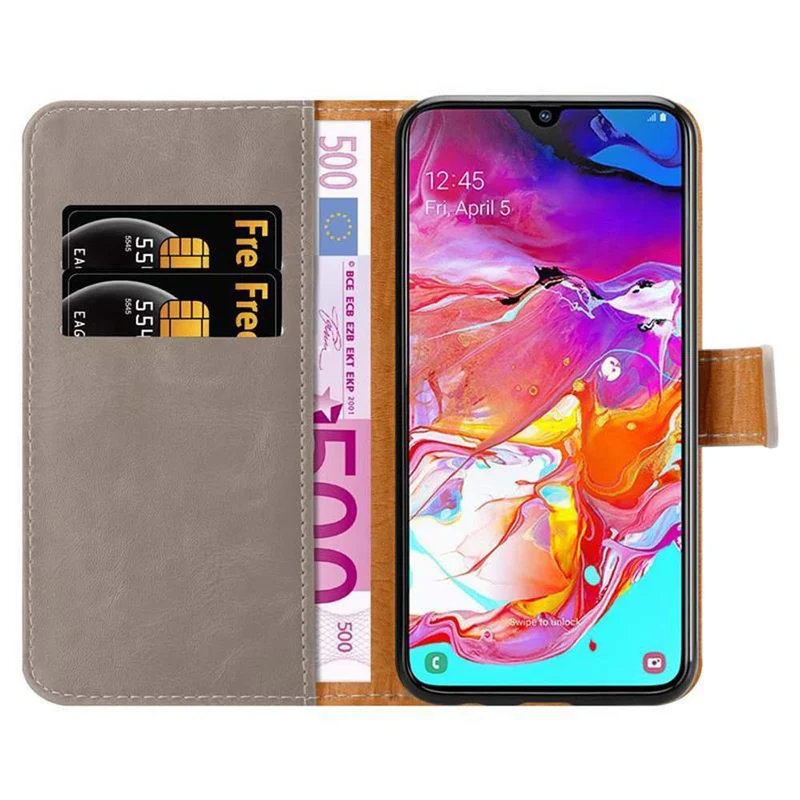 Cadorabo Hülle kompatibel mit Samsung Galaxy A70 / A70s Schutzhülle mit Magnetverschluss, Standfunktion und Kartenfach