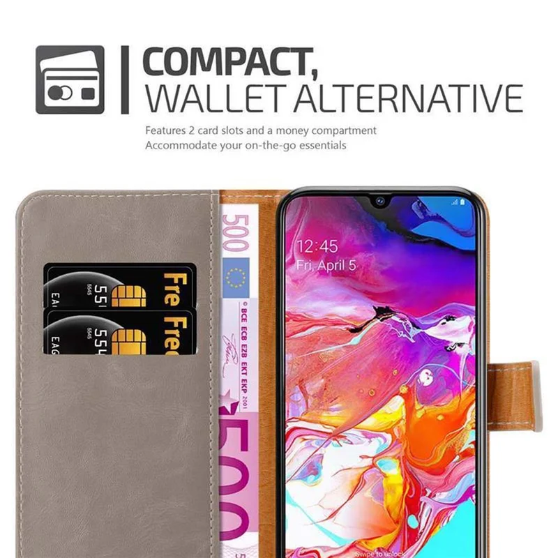 Cadorabo Hülle kompatibel mit Samsung Galaxy A70 / A70s Schutzhülle mit Magnetverschluss, Standfunktion und Kartenfach