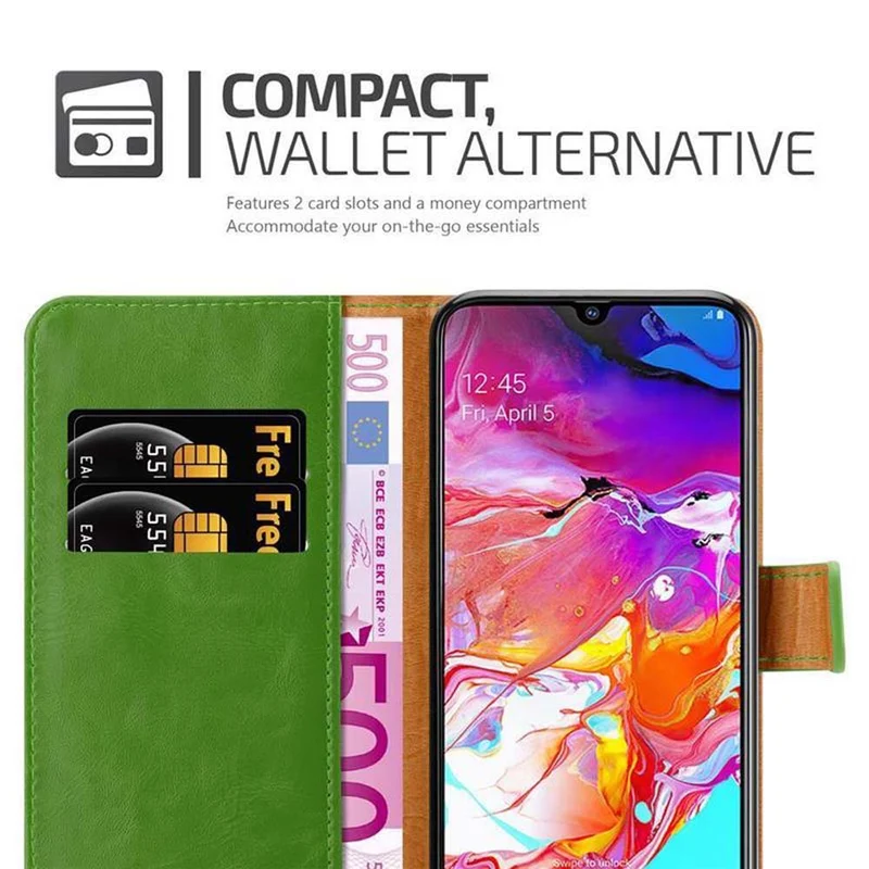 Cadorabo Hülle kompatibel mit Samsung Galaxy A70 / A70s Schutzhülle mit Magnetverschluss, Standfunktion und Kartenfach