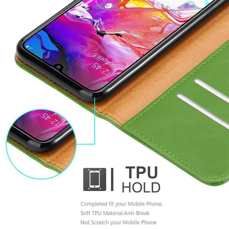 Cadorabo Hülle kompatibel mit Samsung Galaxy A70 / A70s Schutzhülle mit Magnetverschluss, Standfunktion und Kartenfach