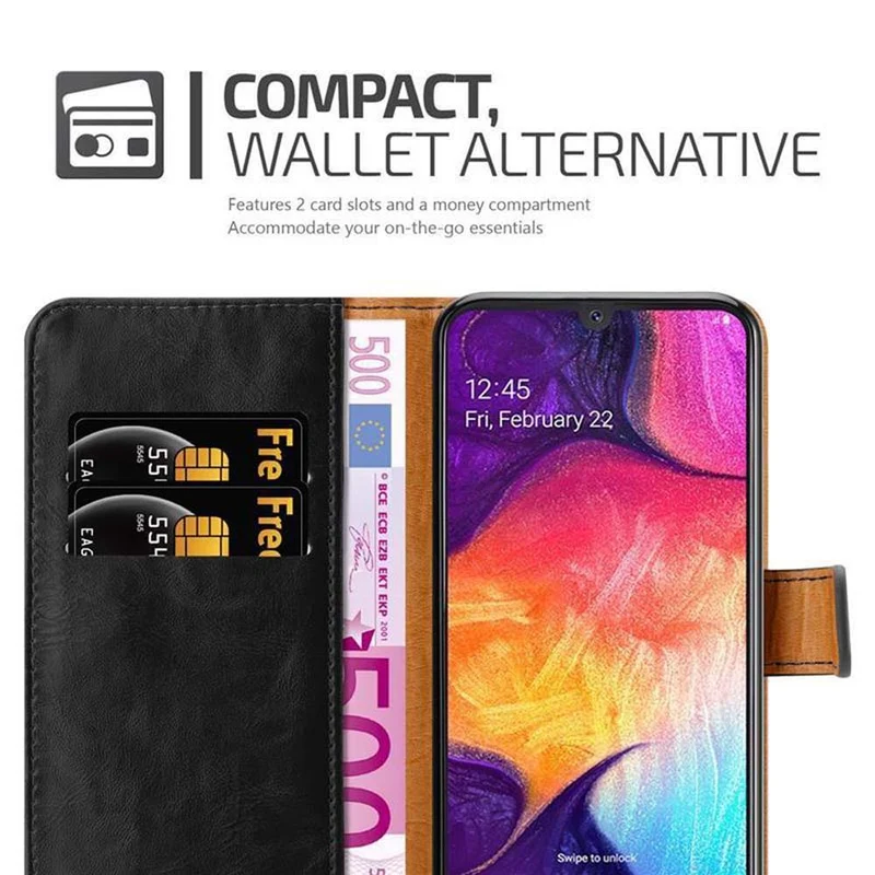 Cadorabo Hülle kompatibel mit Samsung Galaxy A50 4G / A50s / A30s Schutzhülle mit Magnetverschluss, Standfunktion und Kartenfach