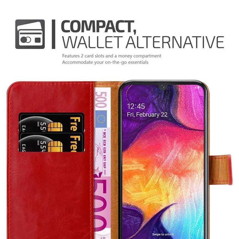 Cadorabo Hülle kompatibel mit Samsung Galaxy A50 4G / A50s / A30s Schutzhülle mit Magnetverschluss, Standfunktion und Kartenfach