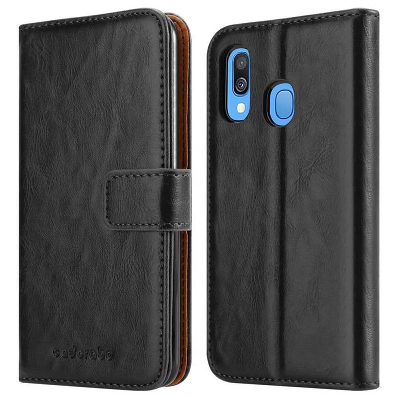 Cadorabo Hülle kompatibel mit Samsung Galaxy A40 Schutzhülle mit Magnetverschluss, Standfunktion und Kartenfach