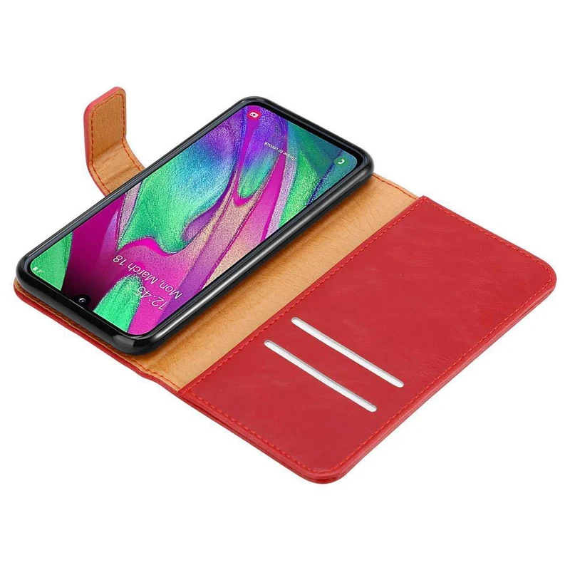 Cadorabo Hülle kompatibel mit Samsung Galaxy A40 Schutzhülle mit Magnetverschluss, Standfunktion und Kartenfach