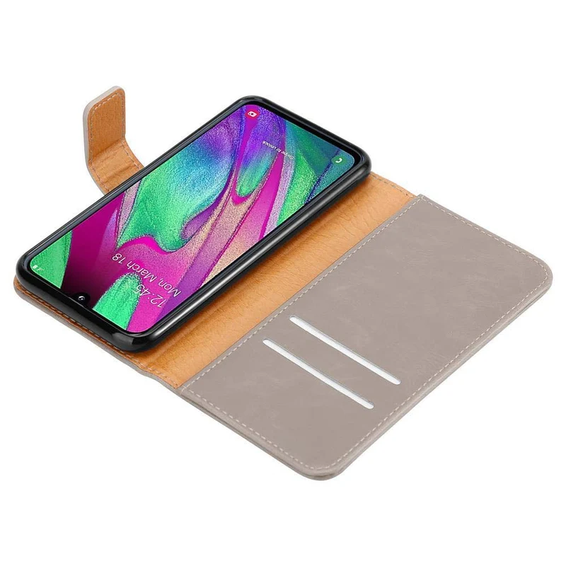 Cadorabo Hülle kompatibel mit Samsung Galaxy A40 Schutzhülle mit Magnetverschluss, Standfunktion und Kartenfach