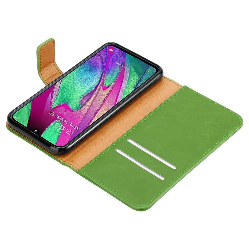 Cadorabo Hülle kompatibel mit Samsung Galaxy A40 Schutzhülle mit Magnetverschluss, Standfunktion und Kartenfach