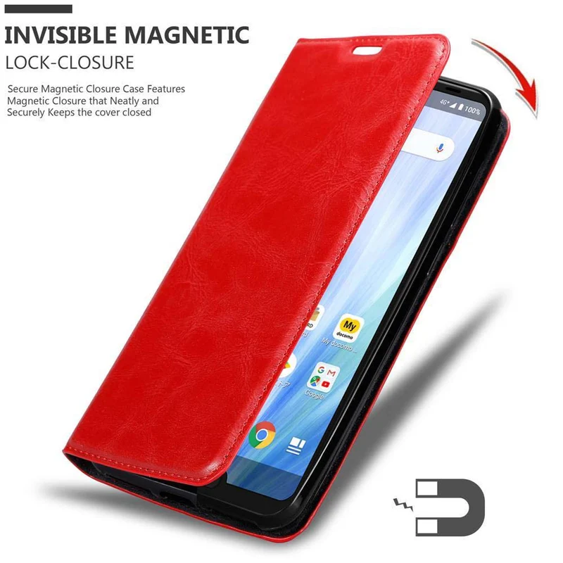 Cadorabo Hülle kompatibel mit Sharp Aquos R3 Schutzhülle mit Magnetverschluss, Standfunktion und Kartenfach