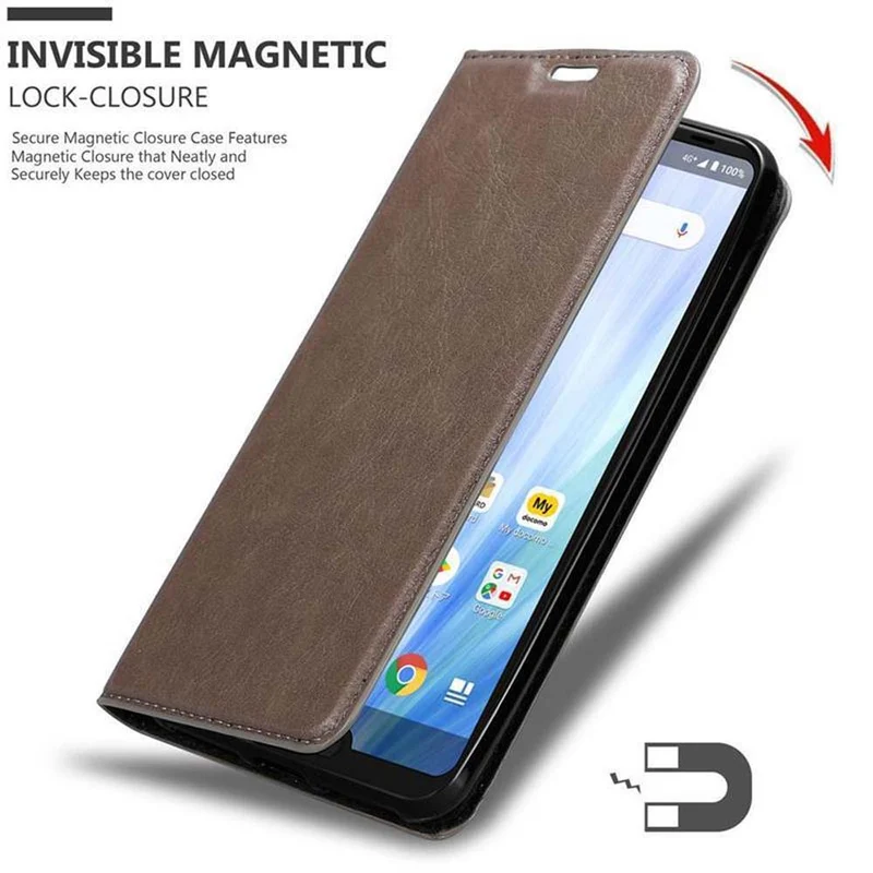 Cadorabo Hülle kompatibel mit Sharp Aquos R3 Schutzhülle mit Magnetverschluss, Standfunktion und Kartenfach