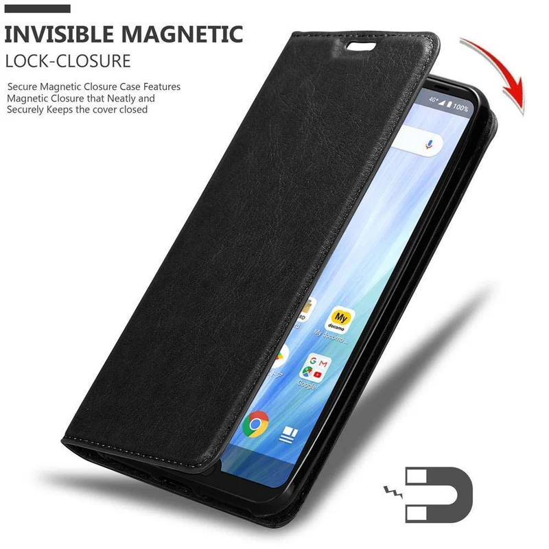 Cadorabo Hülle kompatibel mit Sharp Aquos R3 Schutzhülle mit Magnetverschluss, Standfunktion und Kartenfach