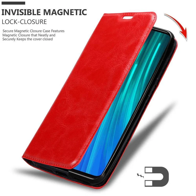 Cadorabo Hülle kompatibel mit Xiaomi RedMi NOTE 8 PRO Schutzhülle mit Magnetverschluss, Standfunktion und Kartenfach