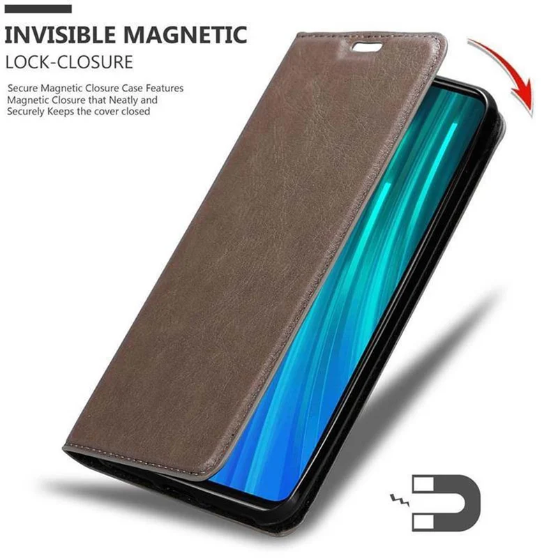 Cadorabo Hülle kompatibel mit Xiaomi RedMi NOTE 8 PRO Schutzhülle mit Magnetverschluss, Standfunktion und Kartenfach