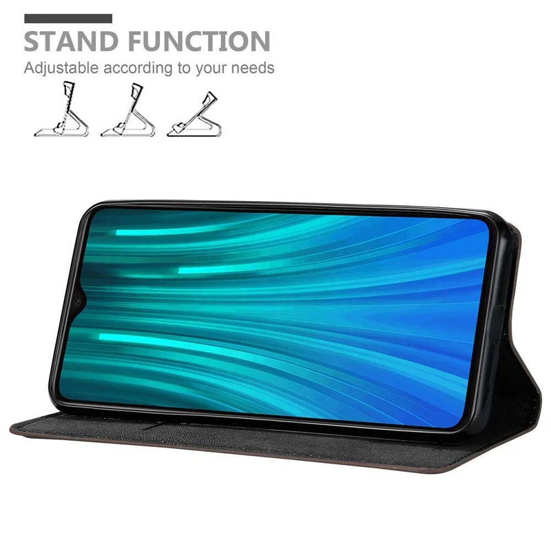 Cadorabo Hülle kompatibel mit Xiaomi RedMi NOTE 8 PRO Schutzhülle mit Magnetverschluss, Standfunktion und Kartenfach