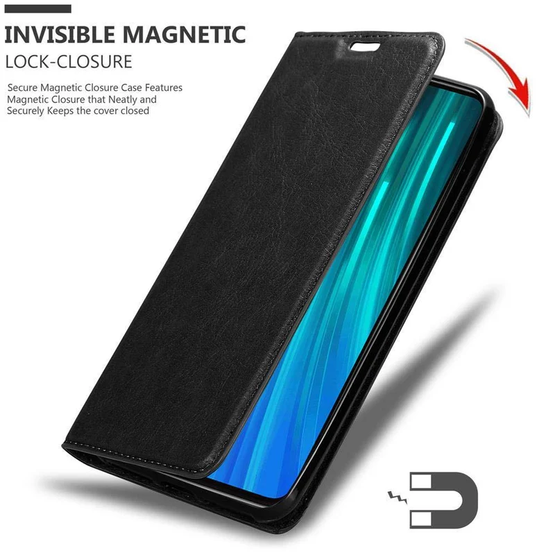 Cadorabo Hülle kompatibel mit Xiaomi RedMi NOTE 8 PRO Schutzhülle mit Magnetverschluss, Standfunktion und Kartenfach