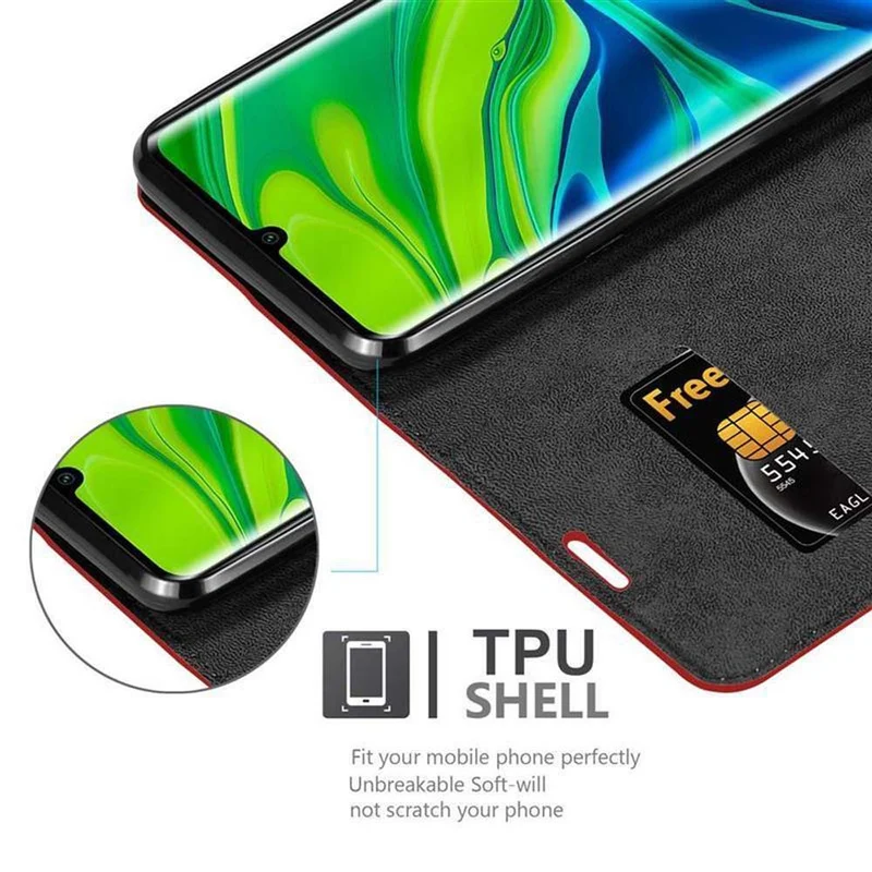Cadorabo Hülle kompatibel mit Xiaomi RedMi NOTE 10 4G / RedMi NOTE 10S Schutzhülle mit Magnetverschluss, Standfunktion und Kartenfach
