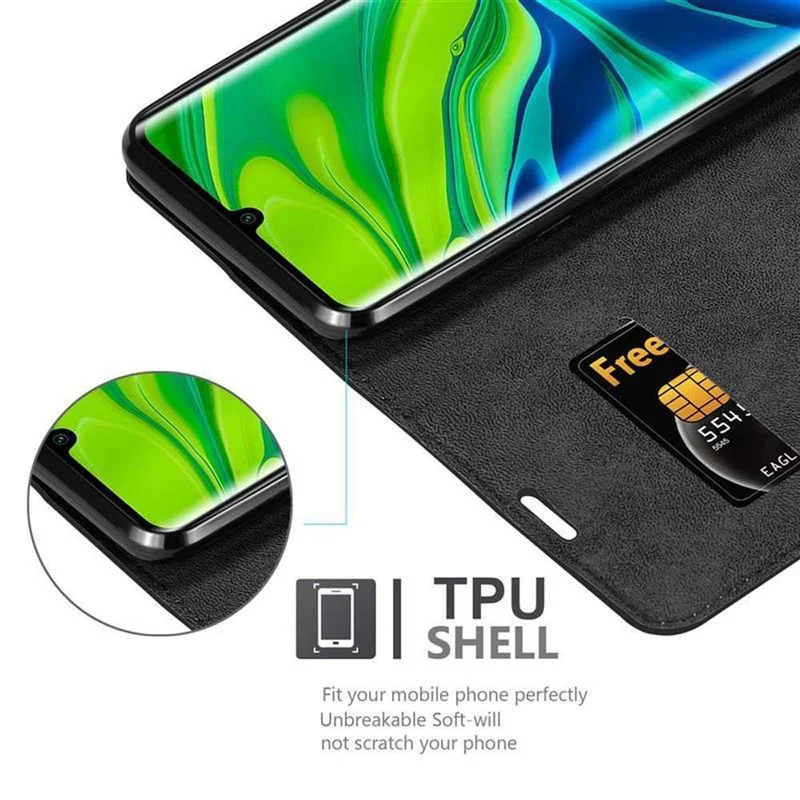 Cadorabo Hülle kompatibel mit Xiaomi RedMi NOTE 10 4G / RedMi NOTE 10S Schutzhülle mit Magnetverschluss, Standfunktion und Kartenfach